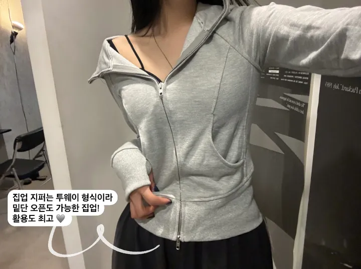 +영상핏 [슬림핏/핏보장!] 여리슬림 꾸안꾸 후드집업 상세 이미지 11