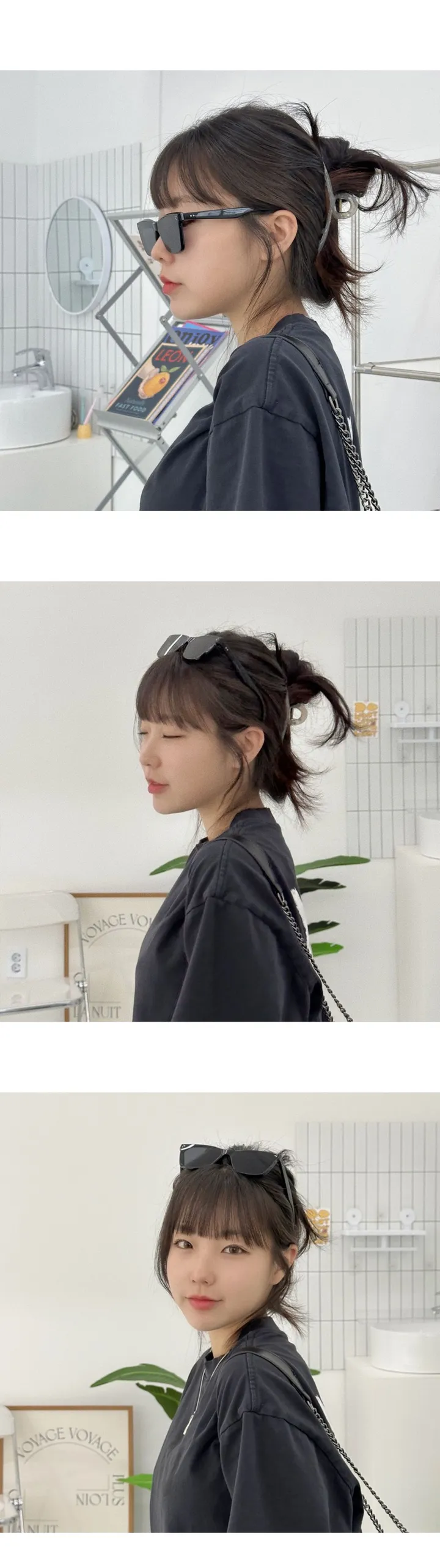 [오늘출발🚀/3종세트가격] UV400 데일리 스퀘어 캣아이 선글라스 자외선차단 상세 이미지 3