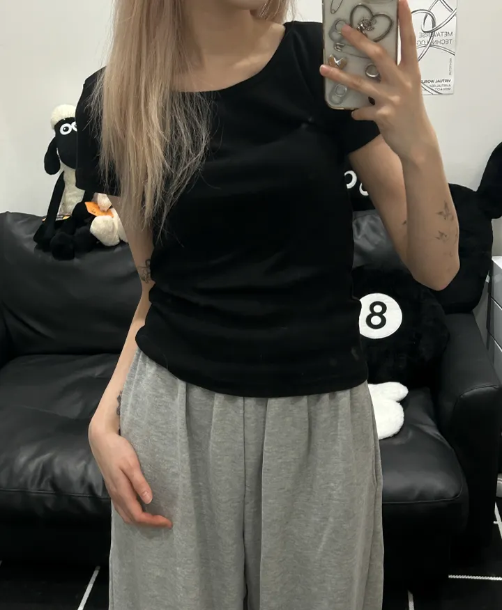 [🎀누적판매 2천장🎀] Butter slimfit u-neck short sleeve T 버터 슬림핏 유넥 반팔티 상세 이미지 34