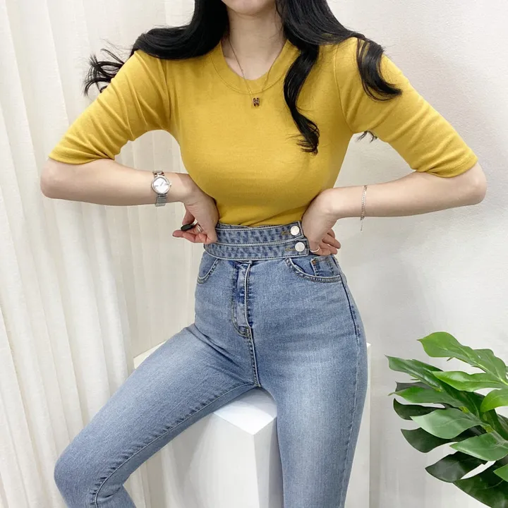 🚀당일발송🚀[묶음할인/데일리] 봄 여름 메이 부들 샤베트 5부 티셔츠 이너티 상세 이미지 22