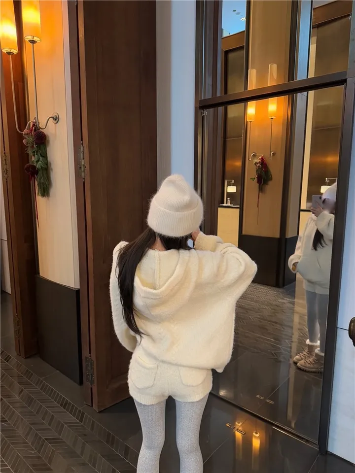 포근 부클 후드 니트 팬츠 세트 상세 이미지 9