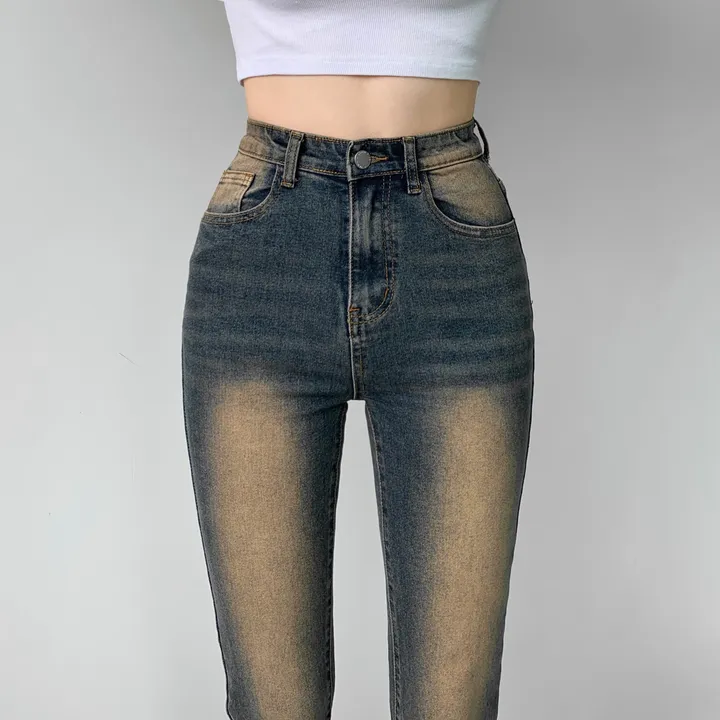 [숏,기본,롱/핏보장🖤/~2XL] 메이빌 쫀득 워싱 슬림핏 하이웨스트 세미 부츠컷 빈티지 데님 팬츠 청바지 키작녀 키큰녀 빅사이즈 4color 상세 이미지 4