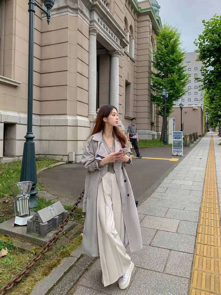 [허리잘록🍂타이SET] 브이넥 랩 니트 가디건 옆단추 이중 레이어드 긴팔 스카프 세트 봄 가을 간절기 여리핏 페미닌 데이트룩 하객룩 4COL 상세 이미지 40
