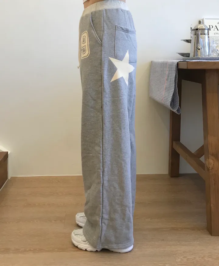 *주문폭주/유사품주의* ⭑⋰˚나인틴 스타 와이드 트레이닝 팬츠 상세 이미지 9