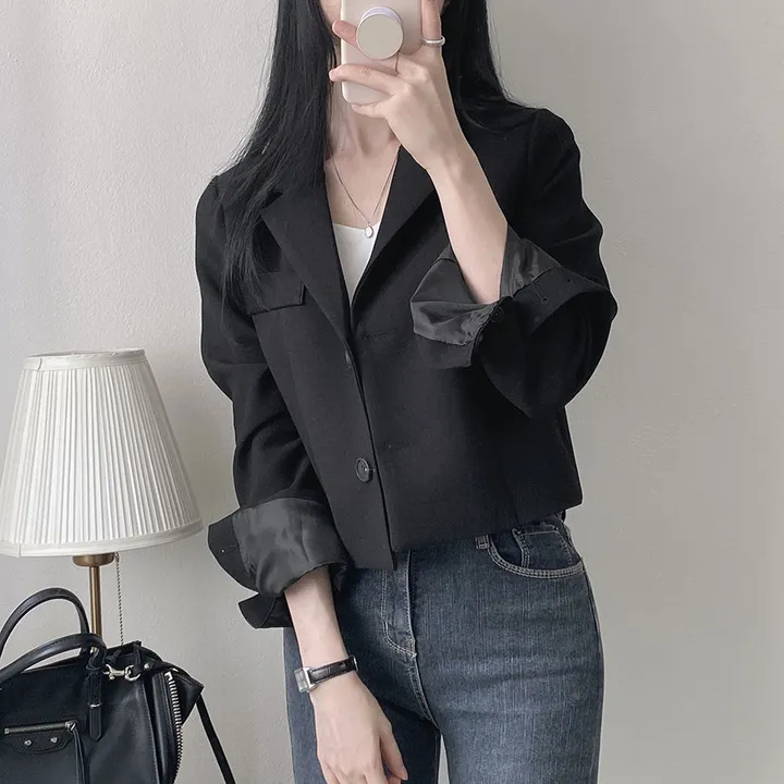 봄자켓*.* [패드없는, 퀄리티굿] 소매트임 크롭 자켓 상세 이미지 68