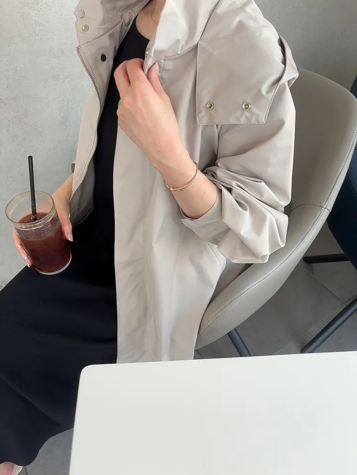 간절기 루즈핏 A라인 후드 바람막이 점퍼 상세 이미지 21