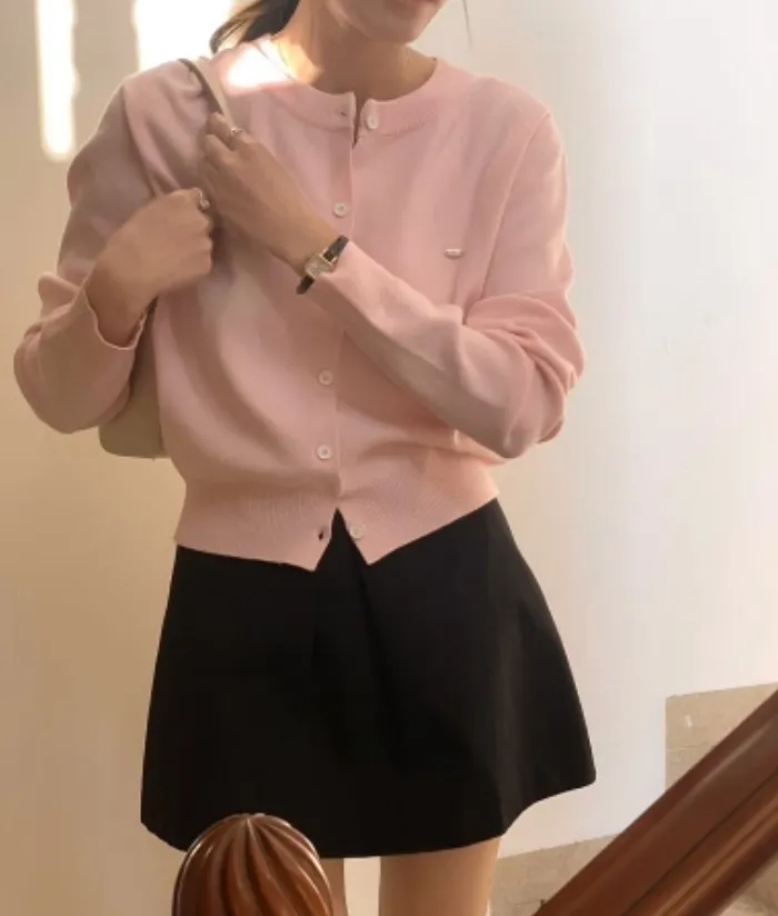 그니아❤️ 무지 베이직 데일리 라운드넥 가디건 6color 상세 이미지 26