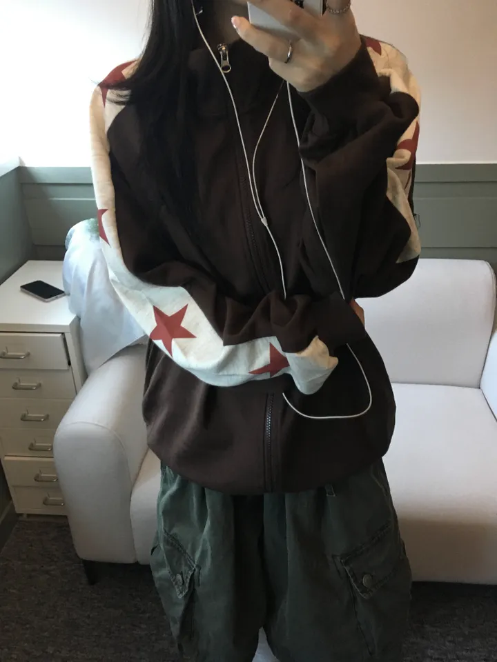 Hosi star printing Hood zip-up 호시 별 프린팅 후드집업 3color 상세 이미지 2