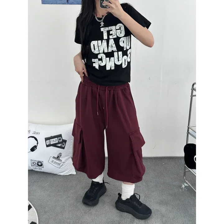 [UNISEX]마일드 루즈 스트링 빅 포켓 카고 버뮤다 드레이닝 와이드 트레이닝 팬츠(3color) 상세 이미지 11