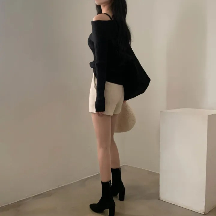 [말라핏/울함유!] 도톰따뜻 모직 숏팬츠,슬랙스 - 3color 상세 이미지 33