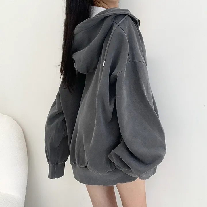 [커플템왕추천❤️/탄탄고퀄] 베이 피그먼트 쭈리 투웨이 후드집업 상세 이미지 8