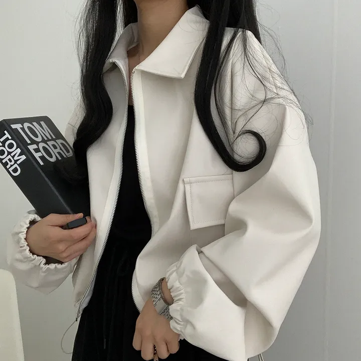 [ 봄신상 ]루즈핏 투웨이 레자 숏점퍼 상세 이미지 54