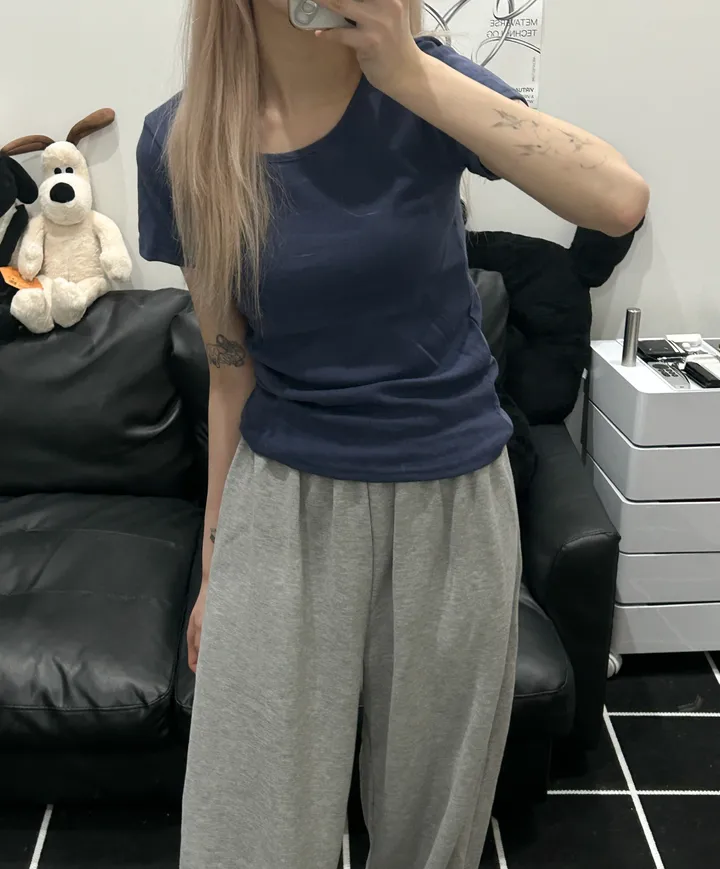 [🎀누적판매 2천장🎀] Butter slimfit u-neck short sleeve T 버터 슬림핏 유넥 반팔티 상세 이미지 23