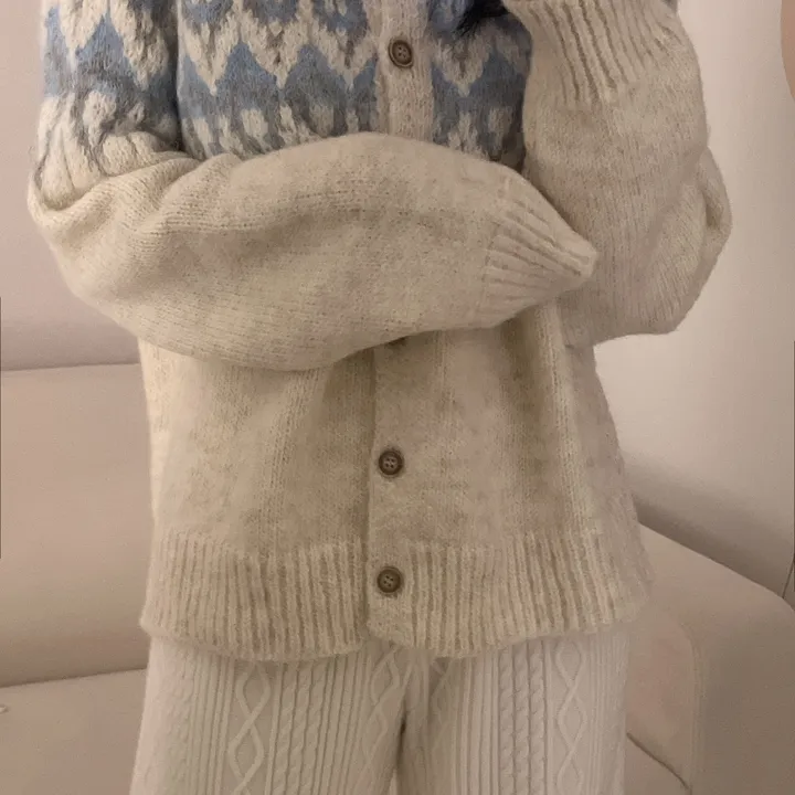 [손등덮는/🧶여리포근] 겨울 필수 아이템! 아벨 노르딕 앙고라 긴팔 니트 가디건 상세 이미지 22