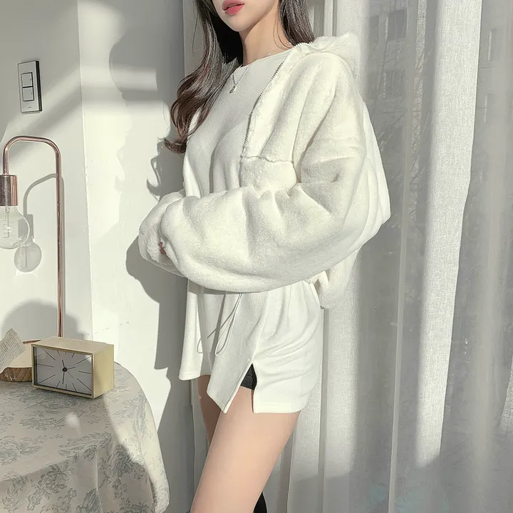 ( 당일출고!!, 도톰기모! ) 기모 라운드 롱소매 옆트임 레이어드 긴팔티 상세 이미지 6