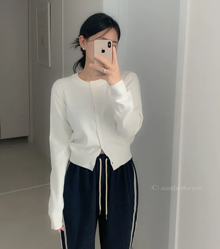 미니 심볼 펜던트 라운드 숏 가디건 4col : 어나더포유 상세 이미지 34