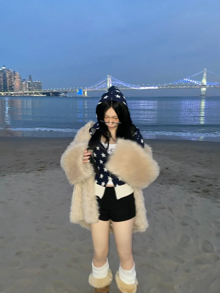 [MD소장/인기상품] y2k star pattern slim crop hood zip-up / y2k 별 스타 패턴 슬림 크롭 후드 집업 상세 이미지 6