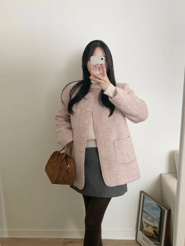 로느 브러쉬 울 코트 상세 이미지 12