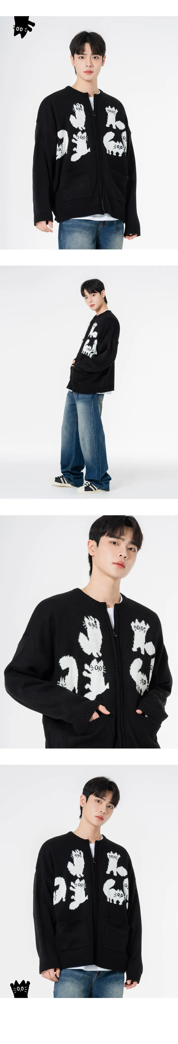 [2COLOR] 조이풀 키튼 투웨이 니트 집업 상세 이미지 6