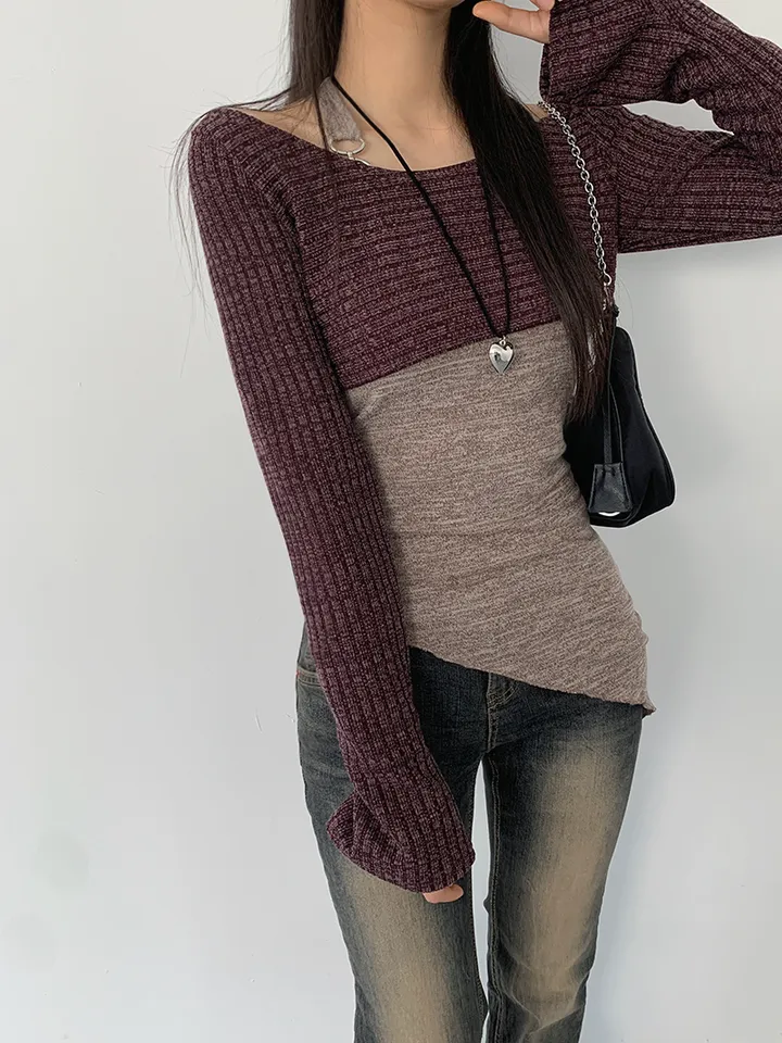 [레이어드세트/몸매보정핏! 뒷모습도완벽🖤 슬림핏 홀터나시 긴팔크롭티 레이어드세트] 리엘사선홀터나시SET 상세 이미지 32