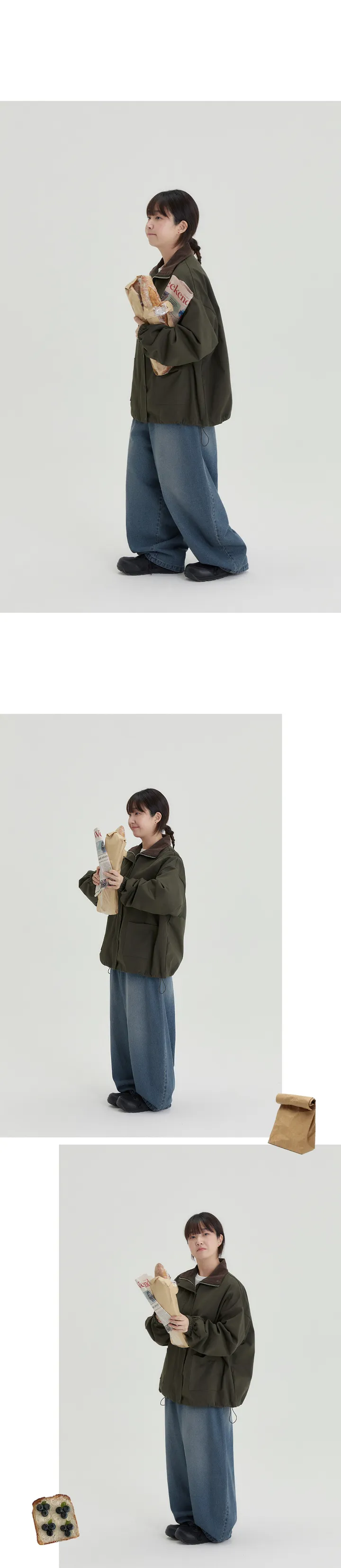 BAONHAUS] 테이니 카라 배색 오버 야상 자켓 상세 이미지 6