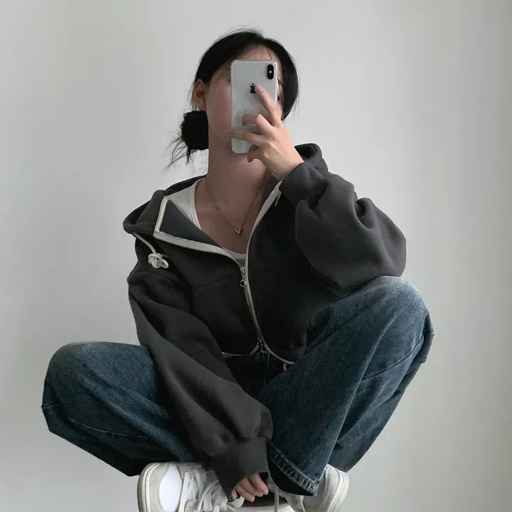 [완전인기✨/백염컬러 당일출고!] 자체제작 크치Made 꿈에 나온 핏, 투웨이 양기모 크롭 후드집업 ver 아우터 자켓 - zipup 상세 이미지 183