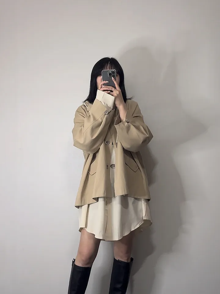 [🤍당일출고🤍/아방핏제대로2color/고퀄리티] 프리미엄 하프 후드 트렌치 야상 코트 자켓 상세 이미지 15