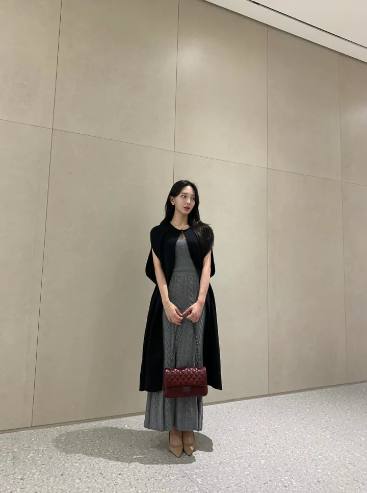 [페미닌, 고급] 케이프 판쵸 롱 코트 상세 이미지 18