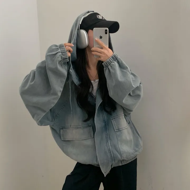 [단독!2가지버전💫/투웨이!] 데님 밴딩후드 투웨이 크롭,루즈핏 야상점퍼/집업 - 2color 상세 이미지 32