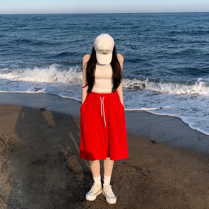 [핏보장🖤/L-XL] 발리 버뮤다 원턱 밴딩 와이드 숏 허리밴딩 트레이닝 팬츠 바지 키작녀 키큰녀 빅사이즈 남녀공용 상세 이미지 20