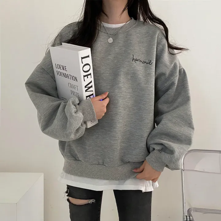 당일발송⚡[데일리/묶음할인] 심플 오버핏 하모니 레터링 맨투맨 4color 상세 이미지 19