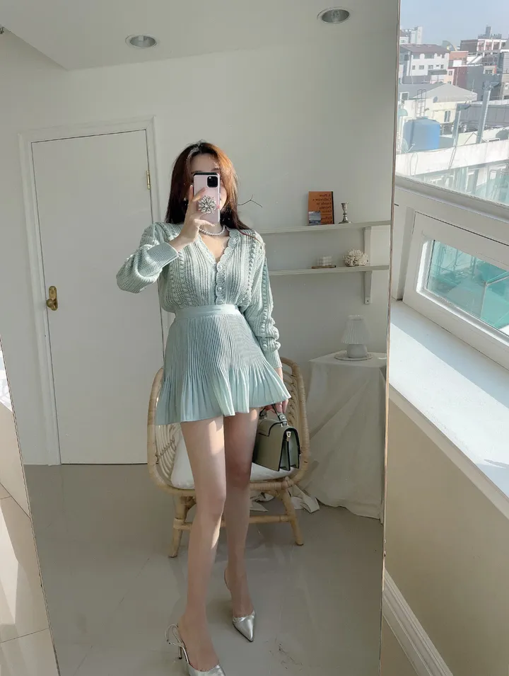 티에르 꽈배기 진주 가디건 상세 이미지 25