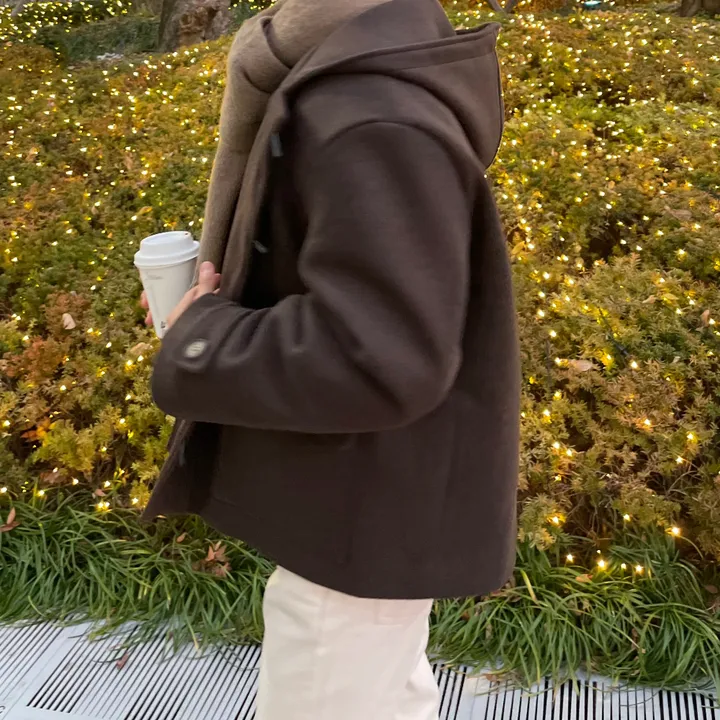 무드 울 후드 숏 코트 3 Color 상세 이미지 19