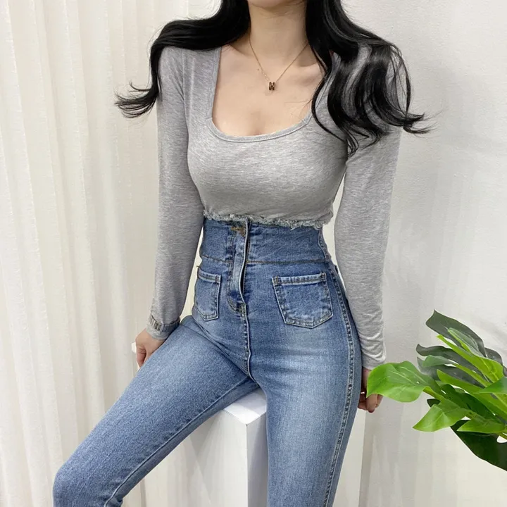 🚀당일발송🚀[묶음할인/11컬러] 조이 봄 가을 뉴 스퀘어넥 긴팔 티셔츠 이너티 상세 이미지 61