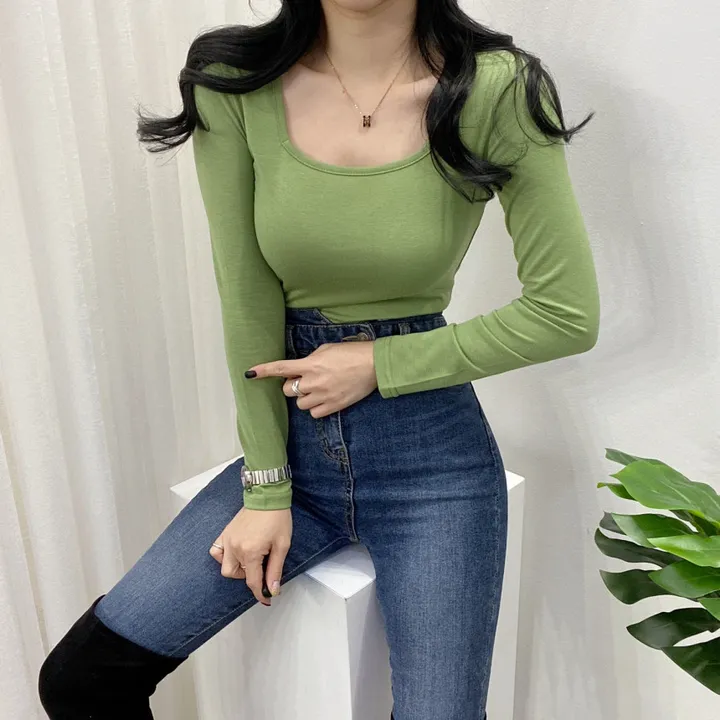 🚀당일발송🚀[묶음할인/안감기모] 가을 겨울 조이 기모 스퀘어넥 긴팔 티셔츠 이너티 상세 이미지 29