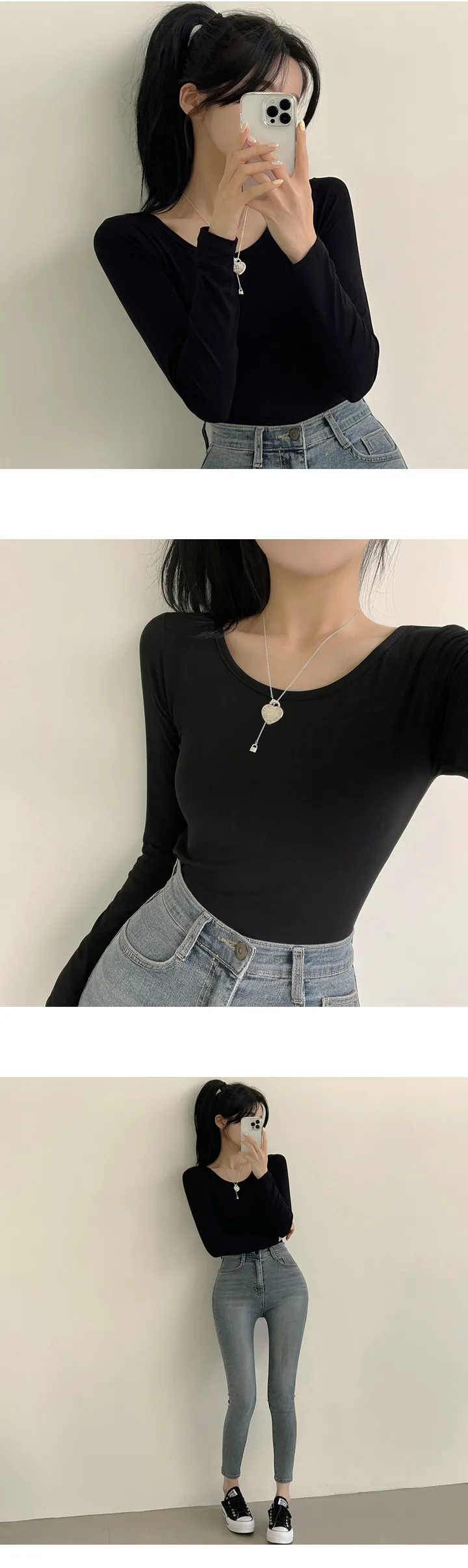 [필수템/기본티종결!] 색감맛집, 데일리 유넥 무지 긴팔티셔츠 (9color) 상세 이미지 10