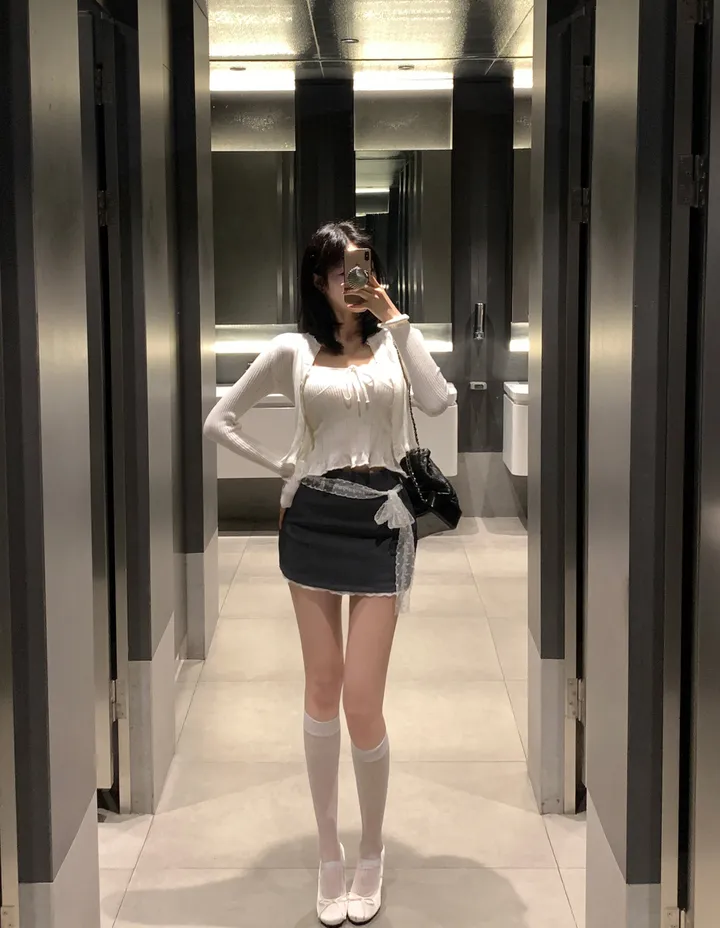 아인 레이스 리본 나시 가디건 세트 상세 이미지 30
