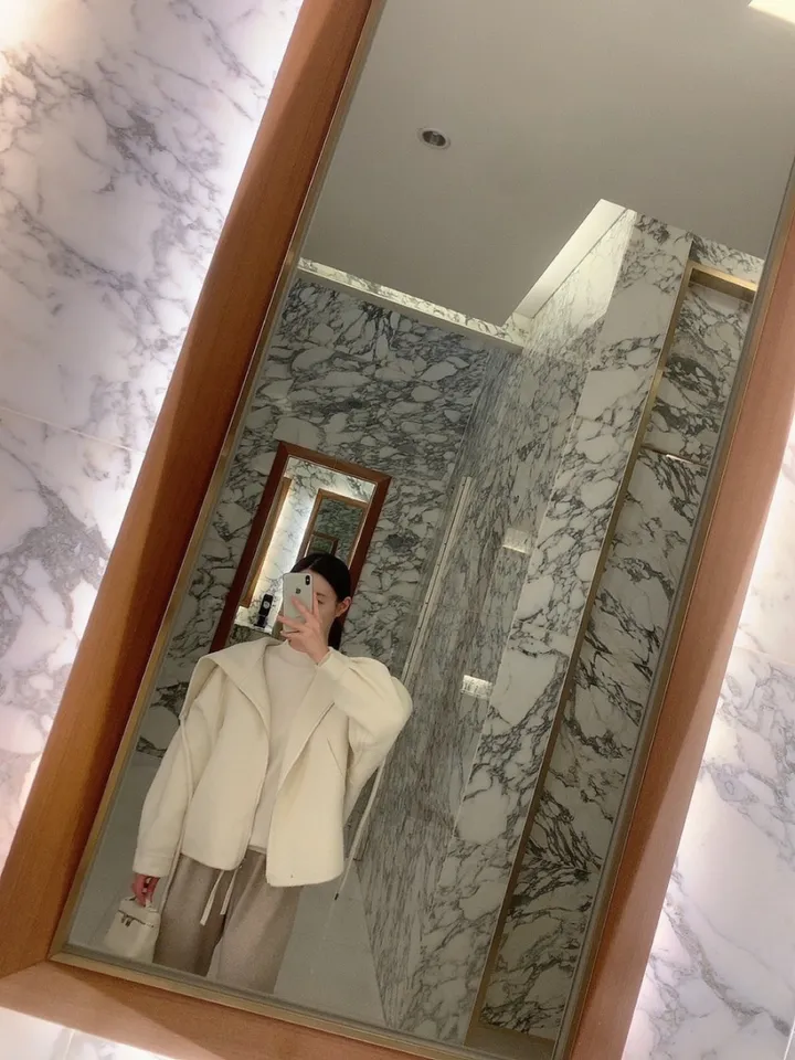 숄카라 양모 울 루즈핏 핸드메이드 숏 코트 상세 이미지 18