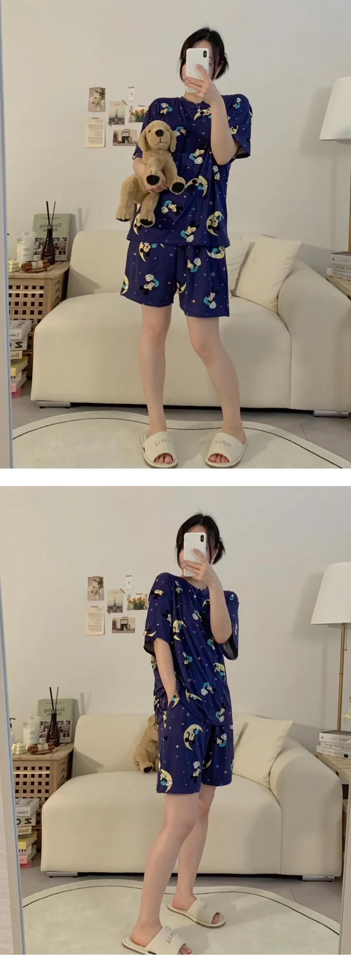 [디즈니정품] 치즈 디즈니 반팔 잠옷세트 빅사이즈 커플 여름 파자마 상세 이미지 28