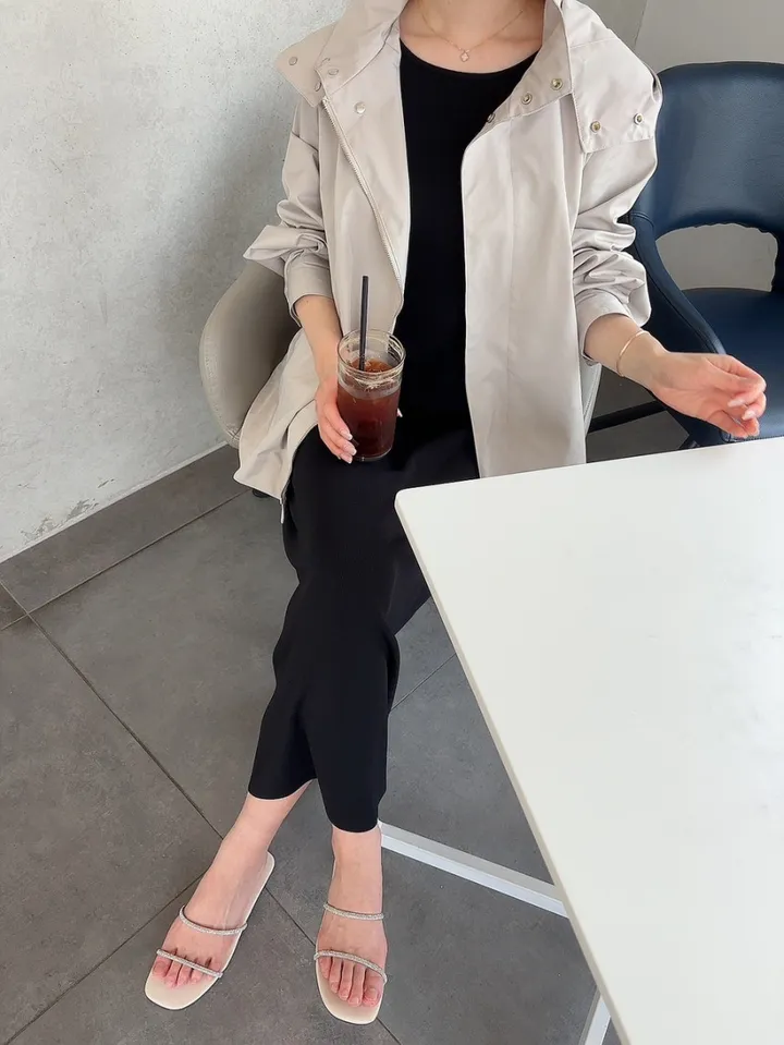 간절기 루즈핏 A라인 후드 바람막이 점퍼 상세 이미지 13