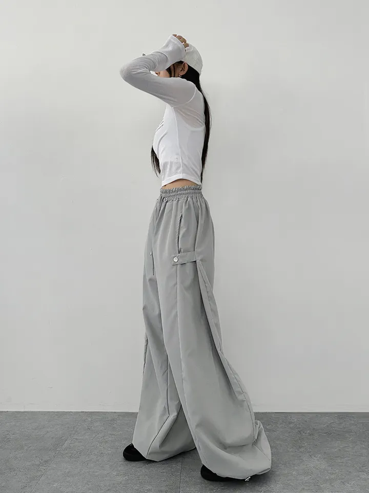 [사이드스냅🖤벌룬핏/나일론 2way스트링조절 비죠버튼 와이드팬츠] 비죠버튼벌룬와이드팬츠 상세 이미지 63