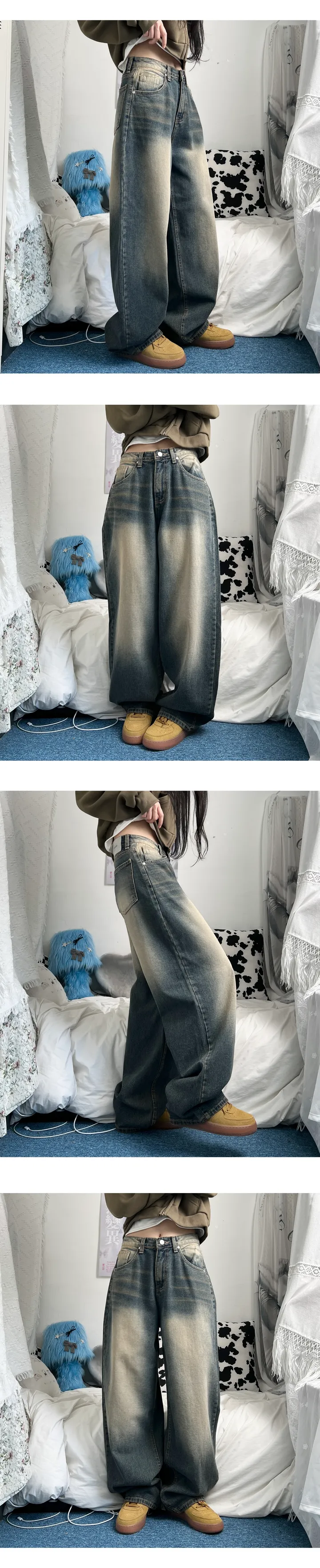 clay washing denim wide pants 상세 이미지 10