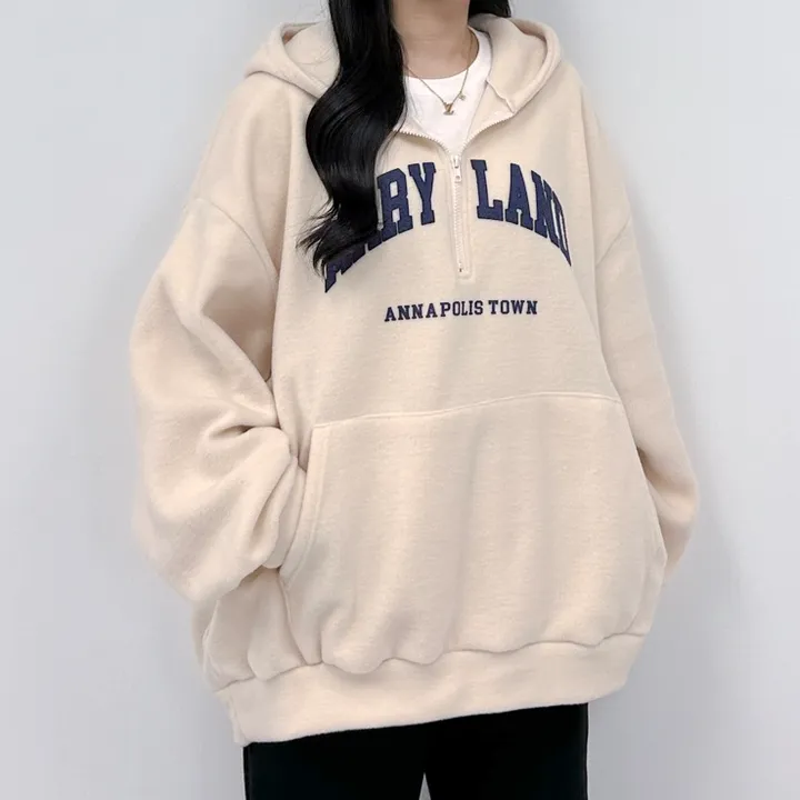 [후드집업/아노락ver 선택] 후리스 플리스 레터링 오버핏 루즈핏 반집업 집업 아우터 겨울 반집업후리스 후드집업후리스 아노락후리스 후리스후드집업 후리스아노락 오버핏후리스 상세 이미지 8