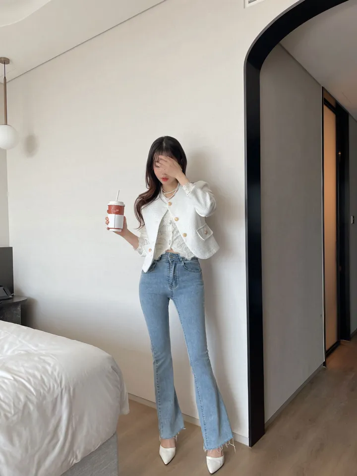 샤르망 노카라 트위드 골드 버튼 자켓 상세 이미지 11