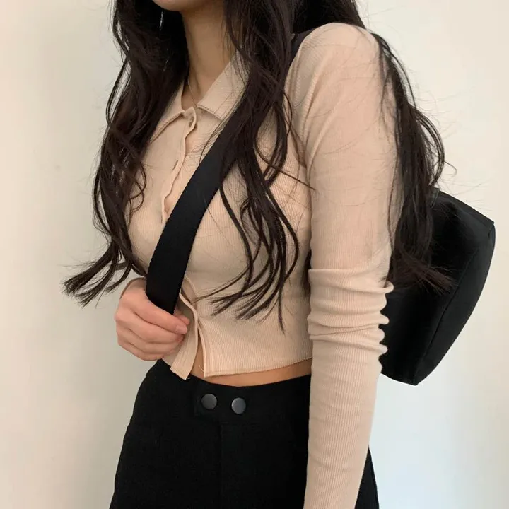 [가격실화?] 카라 크롭 단추 골지 가디건;3col 상세 이미지 16