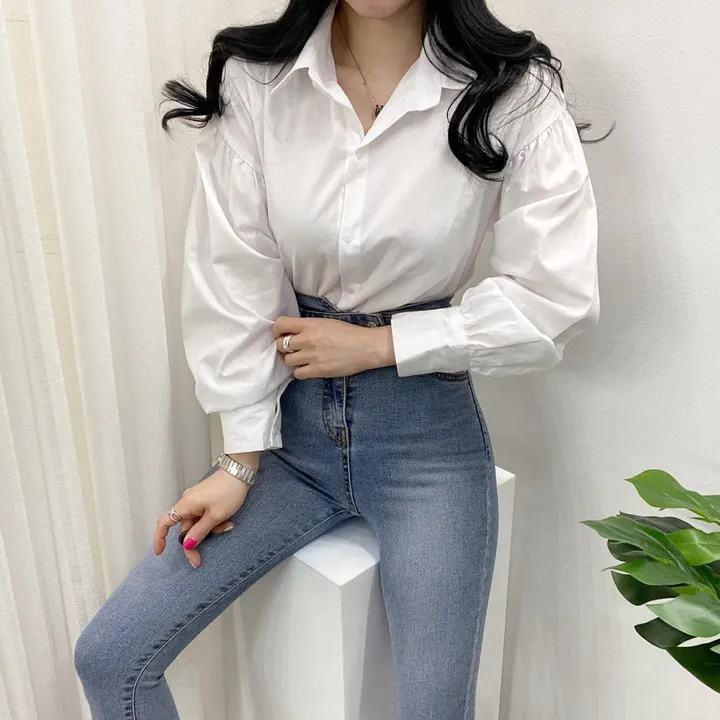🚀당일발송🚀[베이직/하객룩] 봄 가을 메인 벌룬 블라우스 남방 상세 이미지 10