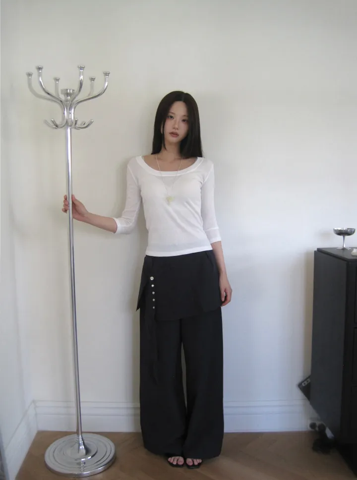 긴팔 티셔츠 모델 착용 이미지-S1L53