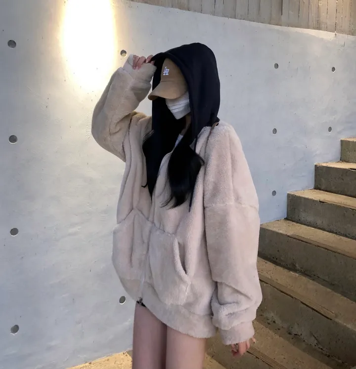 당일🚀[보온성갑/남여공용] 포근 양털 보들 플리스 투웨이 집업 곰돌이 후드 후리스 상세 이미지 32