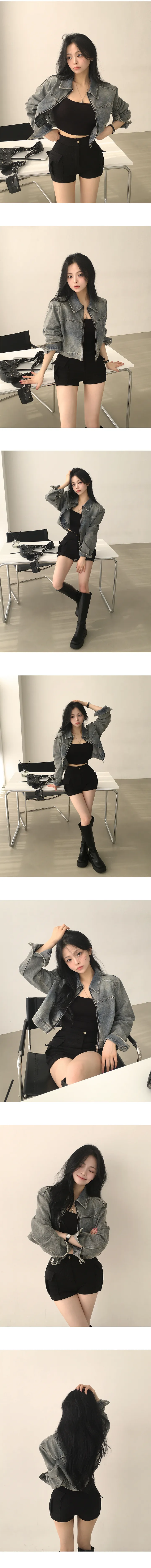 [분위기여신/예쁨가득!] 핏보장, 빈티지 워싱 카라 투웨이 크롭 데님자켓 (3color) 상세 이미지 2