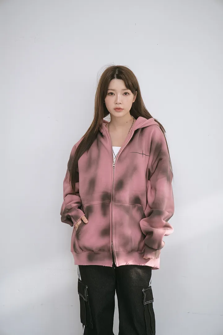 [UNISEX] 빈티지 워싱 더티 투웨이 후드집업 크롭 워싱  피그먼트 오버핏  핸드워머  커플룩 스트릿룩 빈티지룩 남여공용 유니섹스 크롭집업  빅사이즈 유니크 봄신상신상 물나염 상세 이미지 32